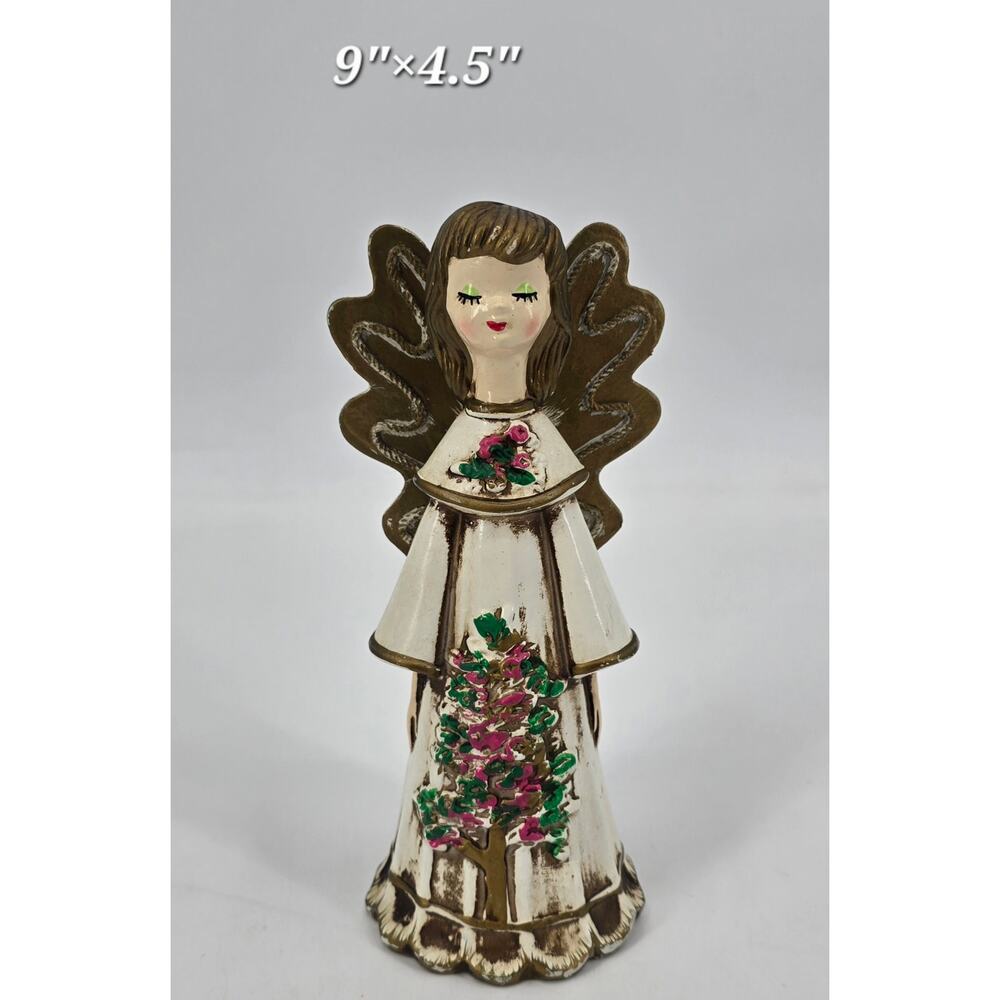 Vintage Mid-Century Japanese Paper Mâché Angel Figurine – Made in Japan – 9”